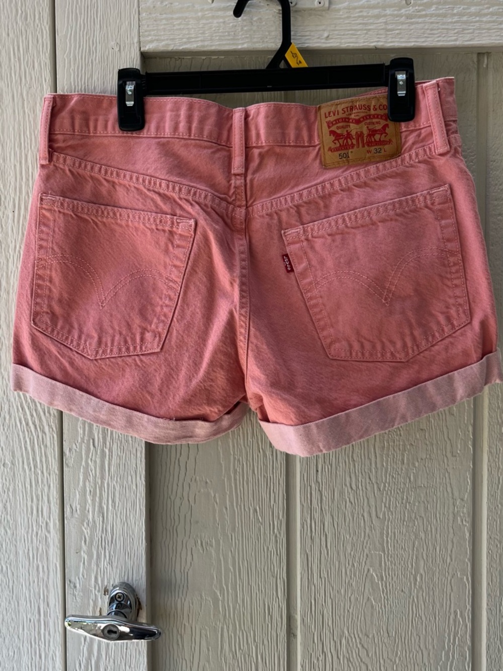 Levi's Coral Pink Denim Roll-Cuff Women's Shorts